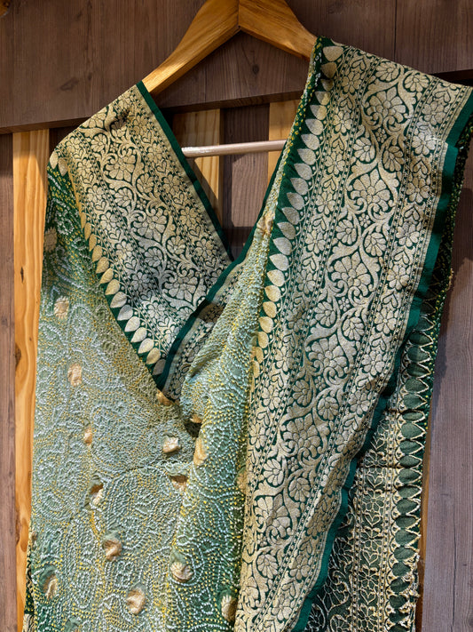 Ombre Green Bandhej Dupatta