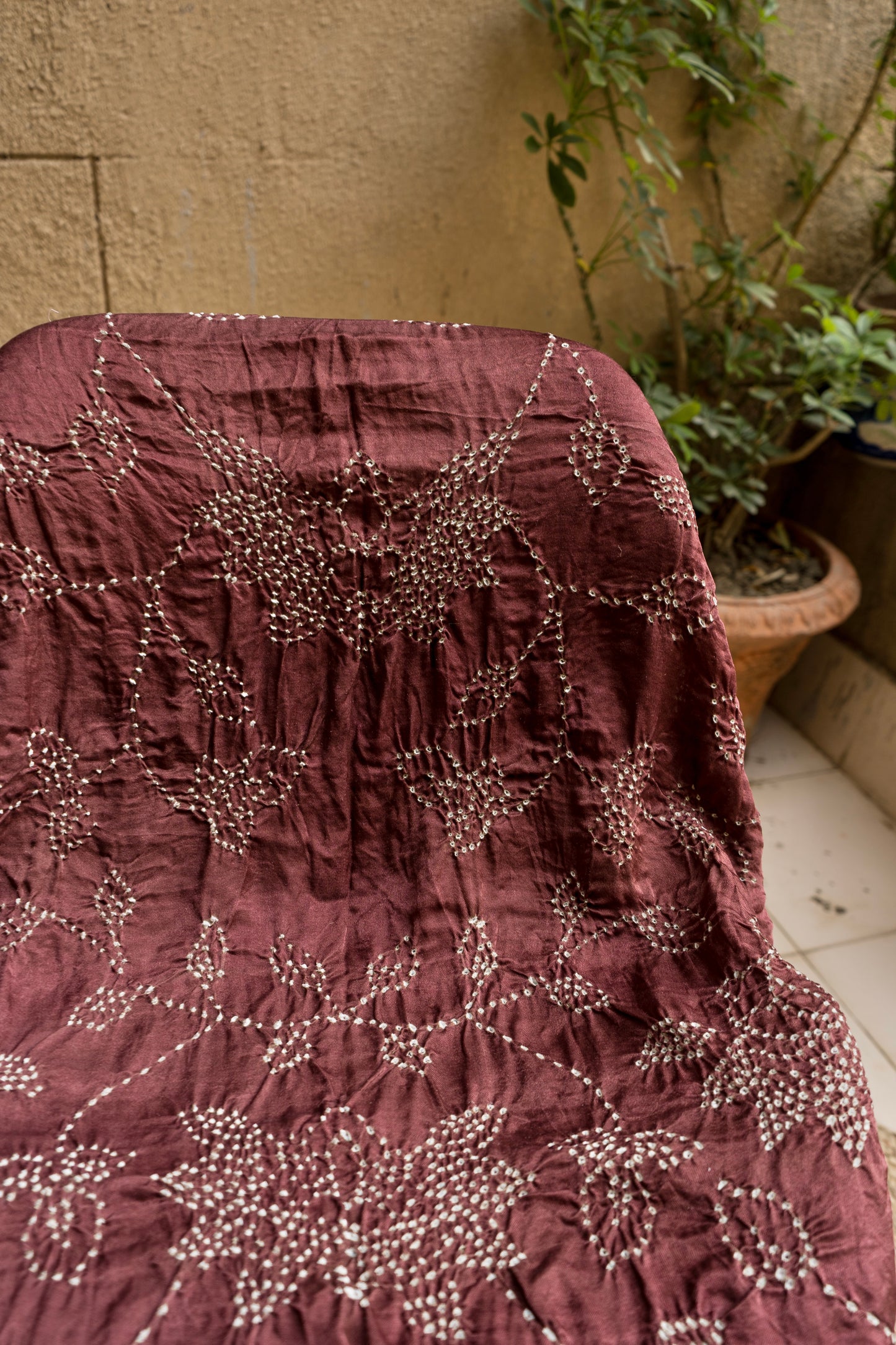 Gajji Rai Dana Dark Brown Bandhej Dupatta