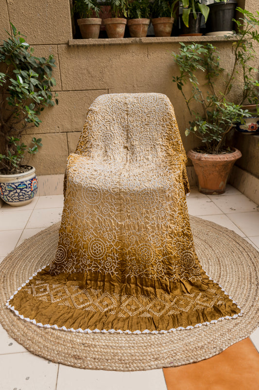 Ombre Brown Rai Dana Gajji Bandhej Dupatta