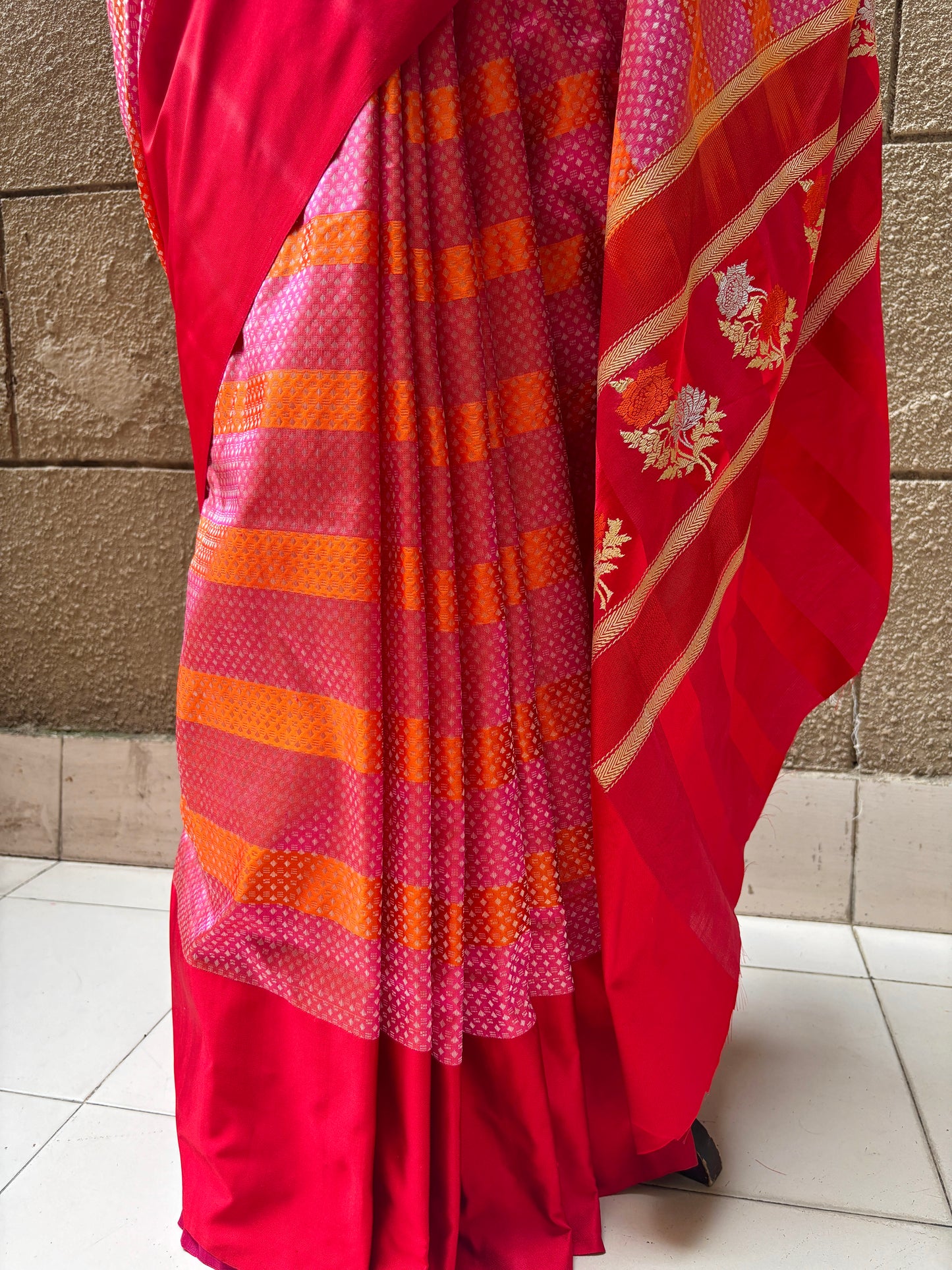 Handloom Katan Kadhua Multicolored Saree