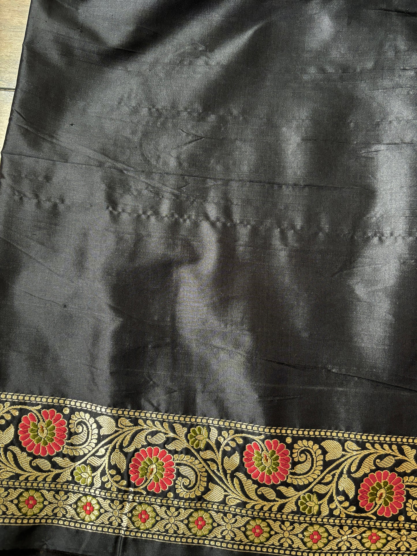 Katan Kadhua Meenakari (Black) Saree