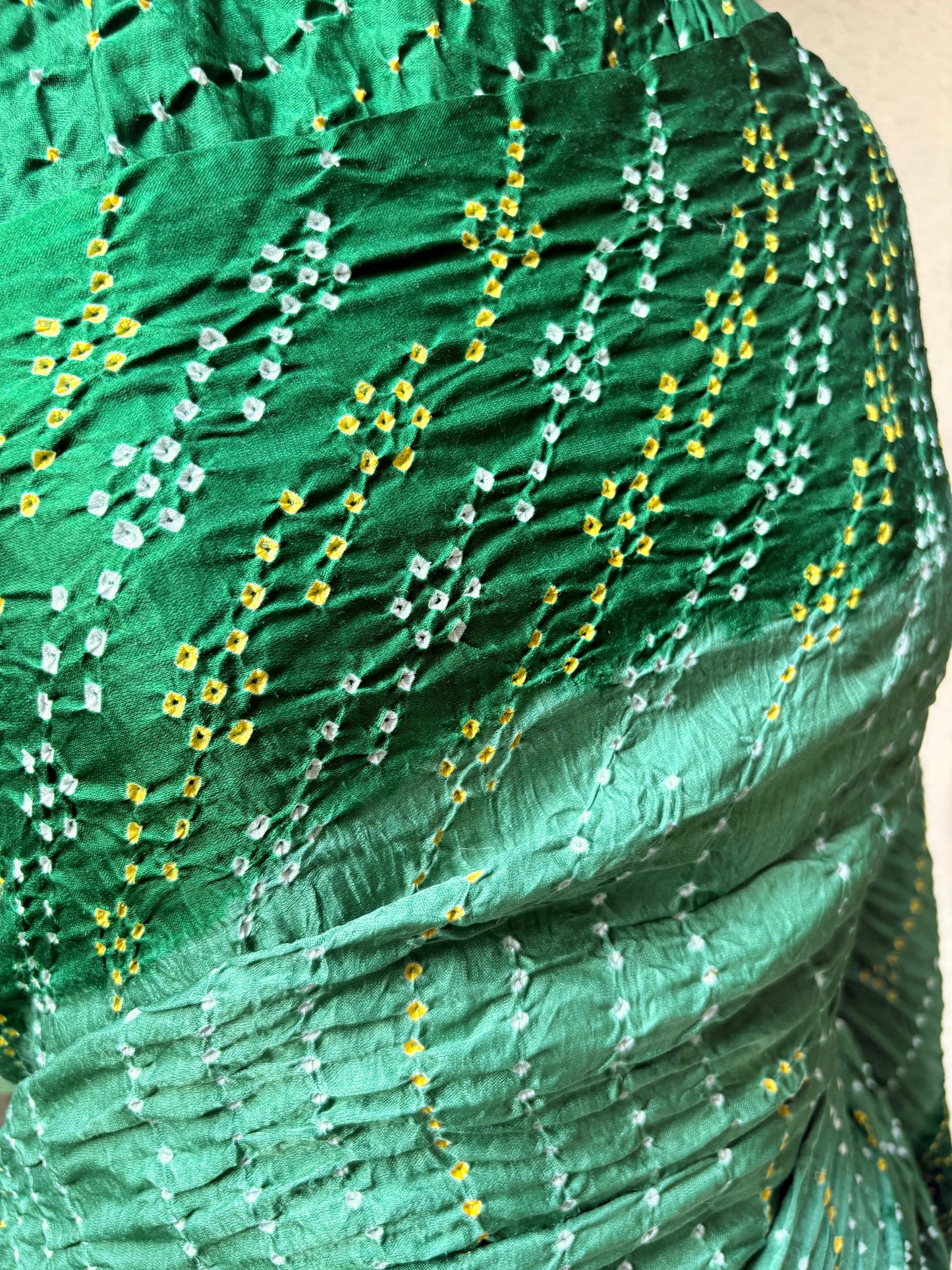 Gajji Ombre Green Rai Dana Bandhej Saree