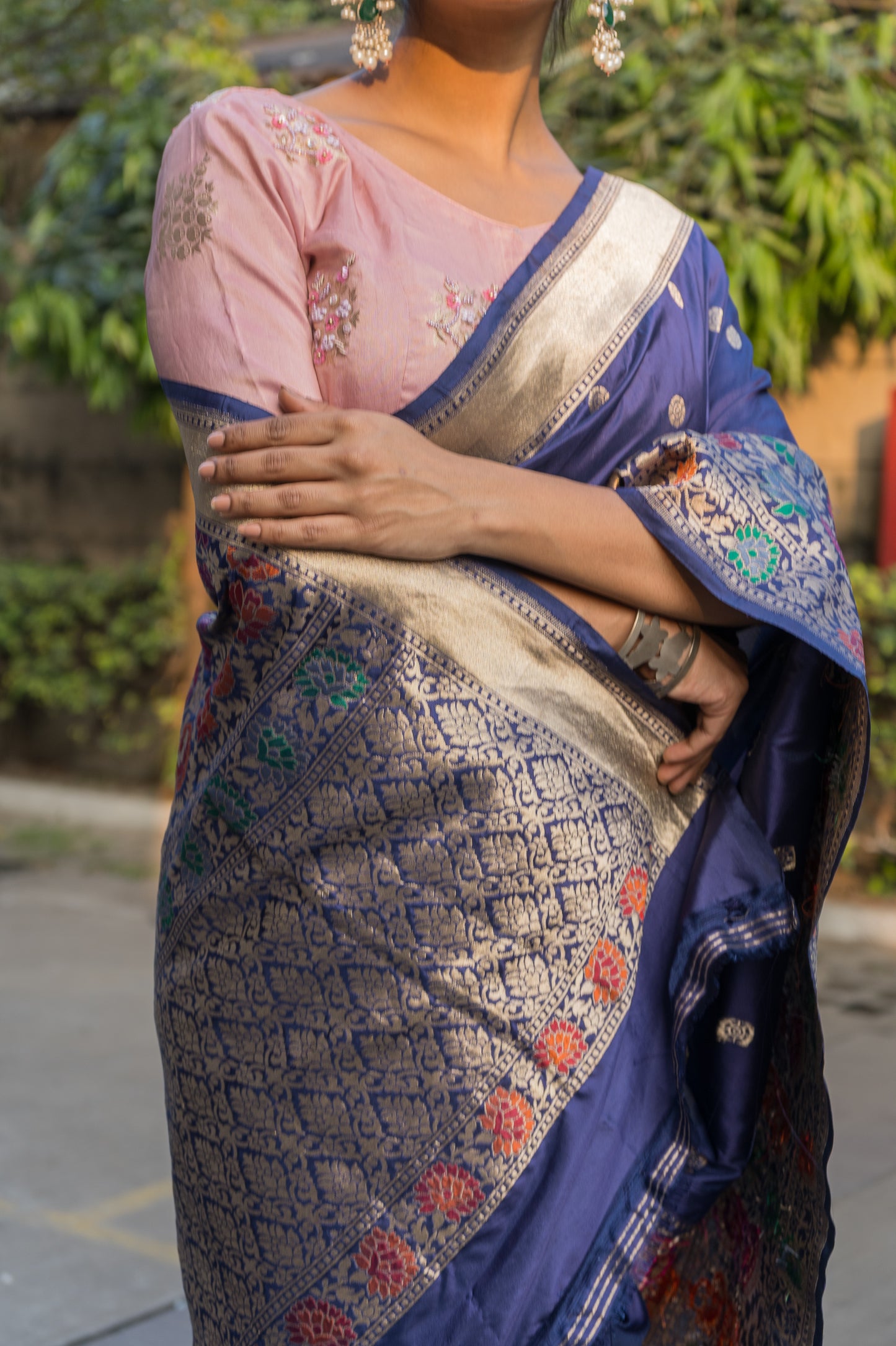 Katan Paithani Blue Saree