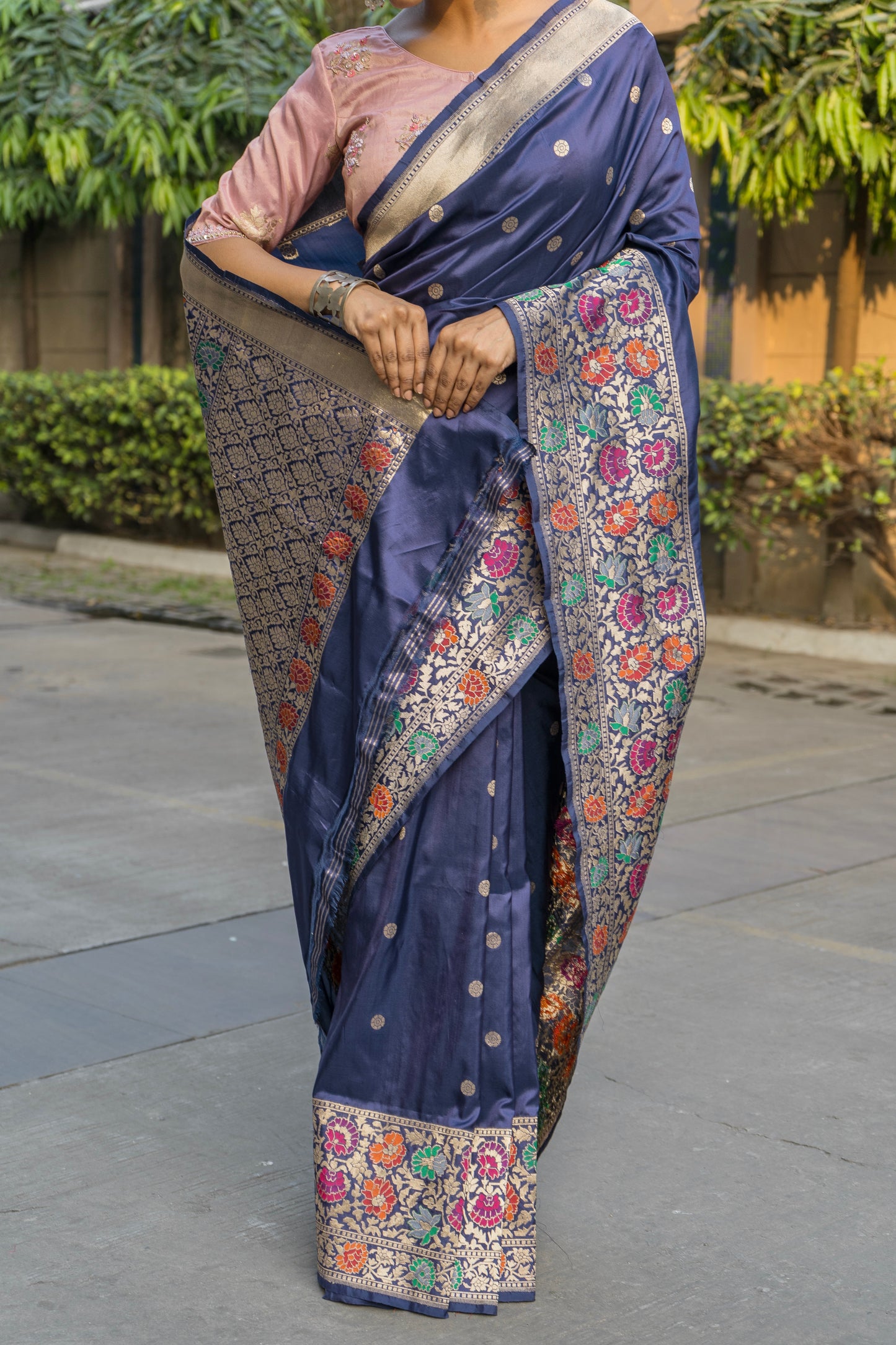 Katan Paithani Blue Saree