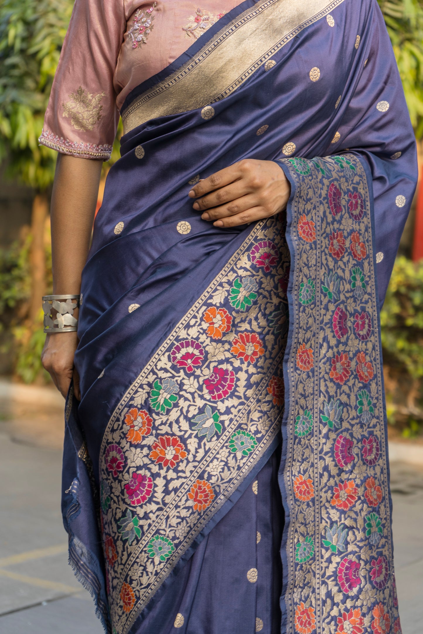 Katan Paithani Blue Saree