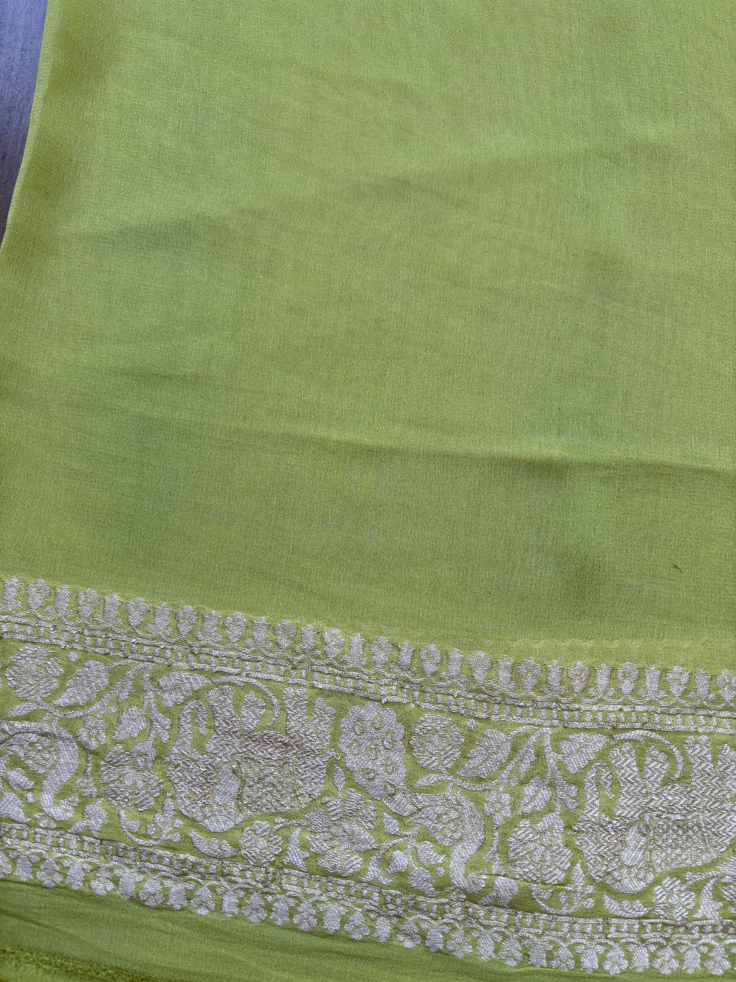 Shikargah Khaddi Neon Green Saree