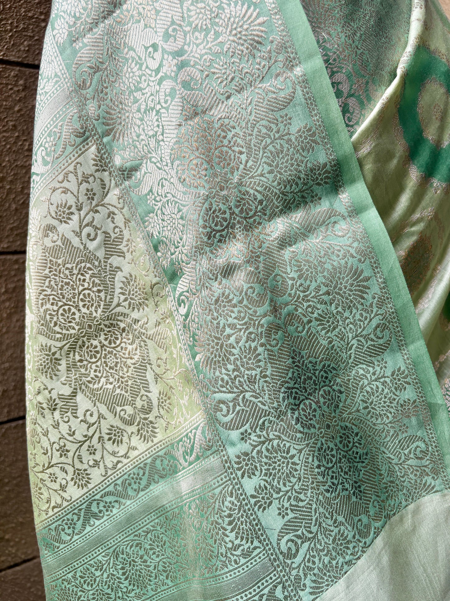 H/L Chiniya Rangkat Saree (Pastel Green)