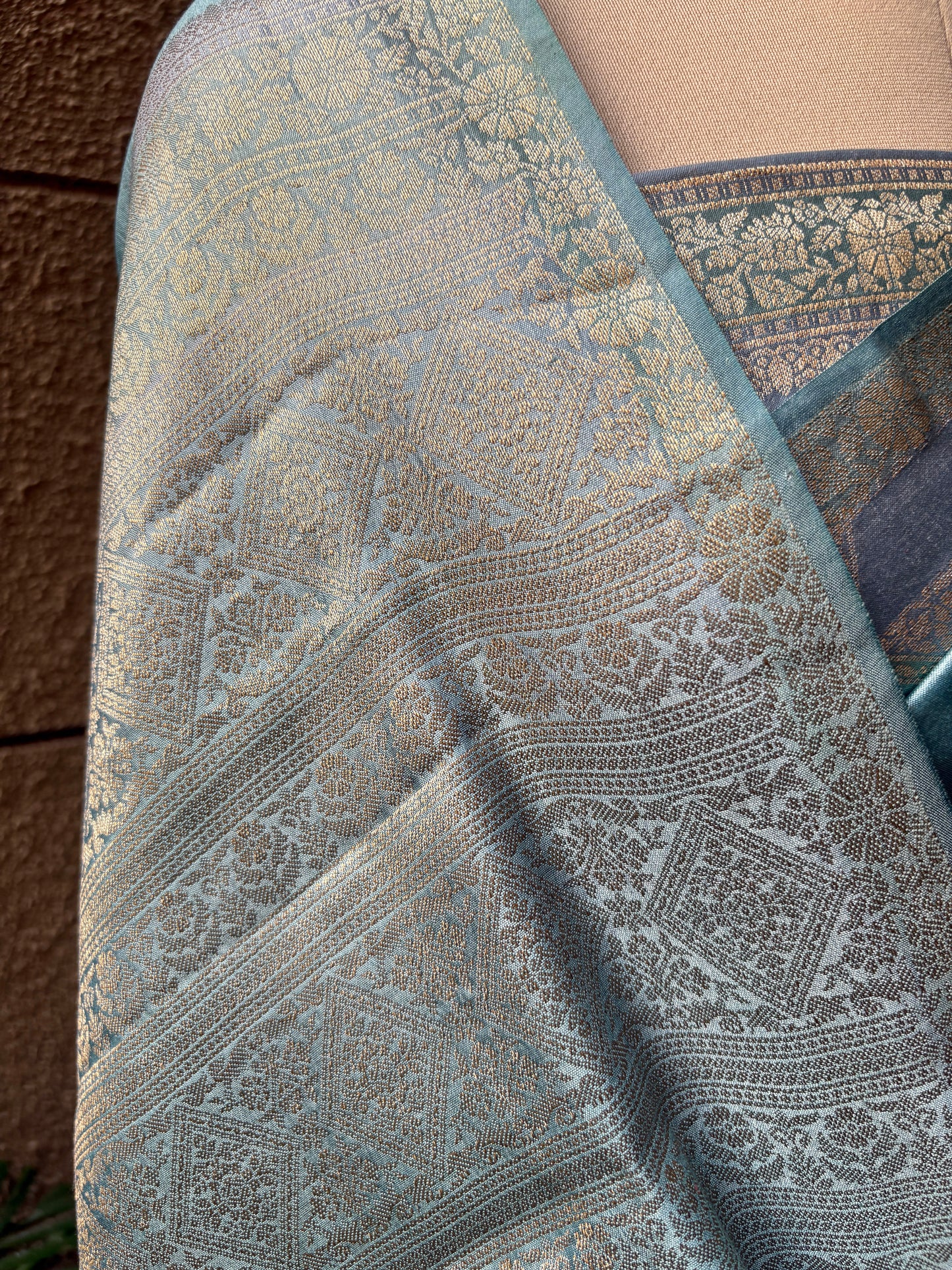 Shades of Blue Chiniya Silk Saree