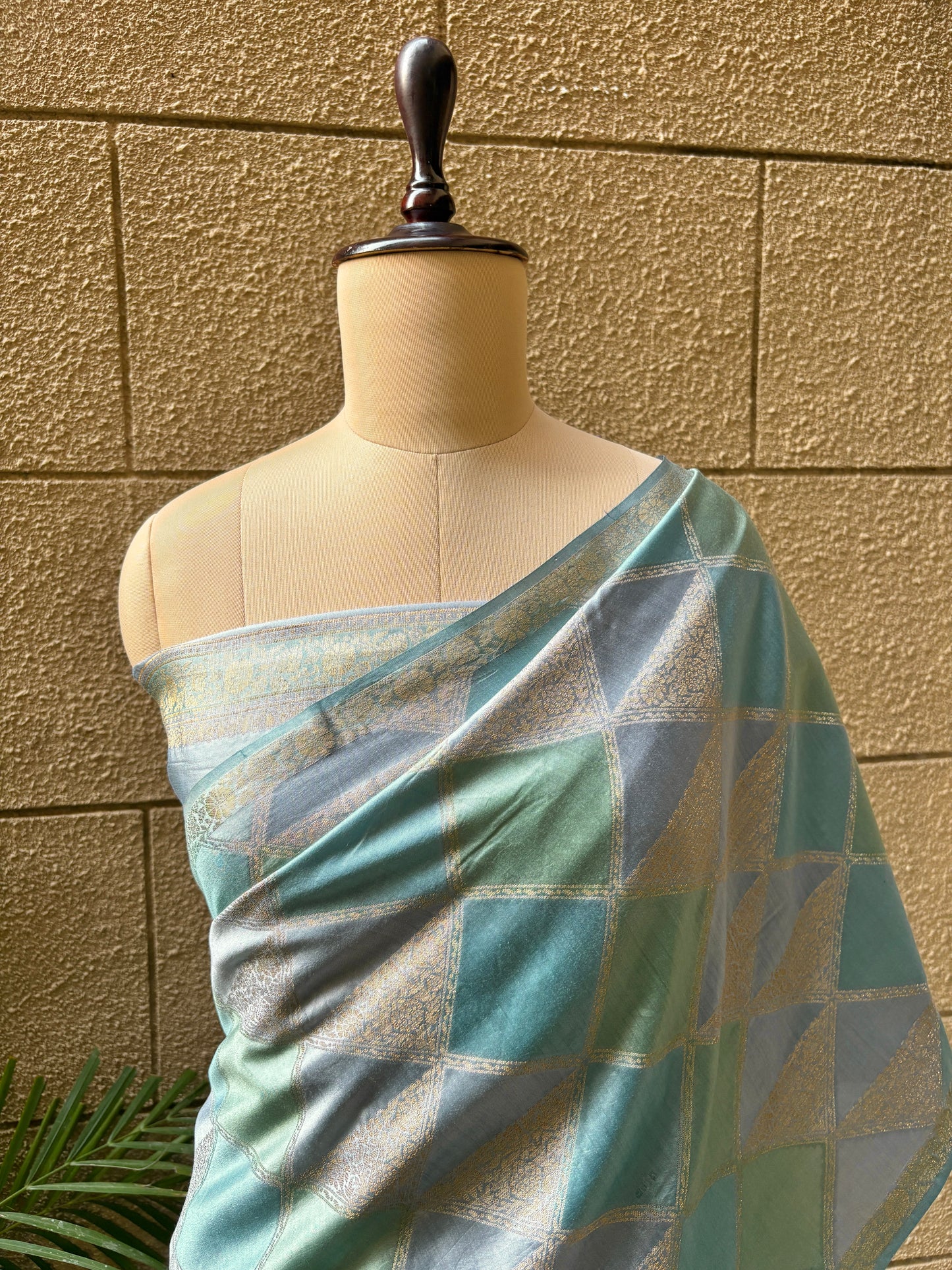 Shades of Blue Chiniya Silk Saree