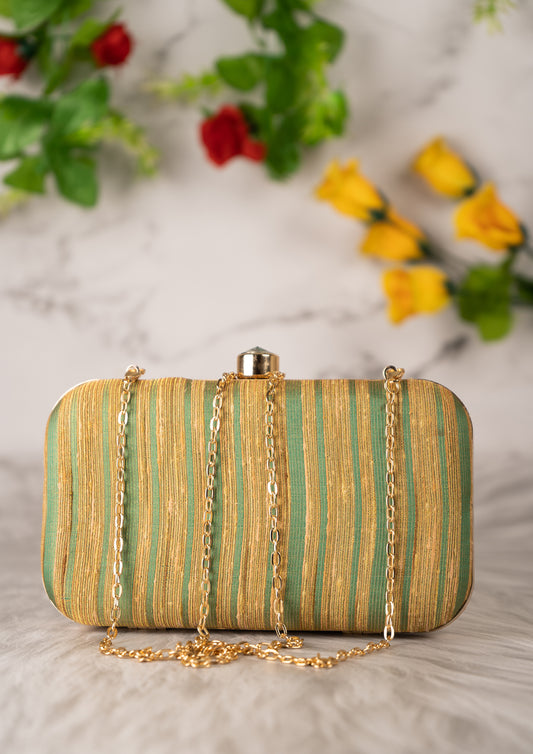 Green Stripes Kota Clutch