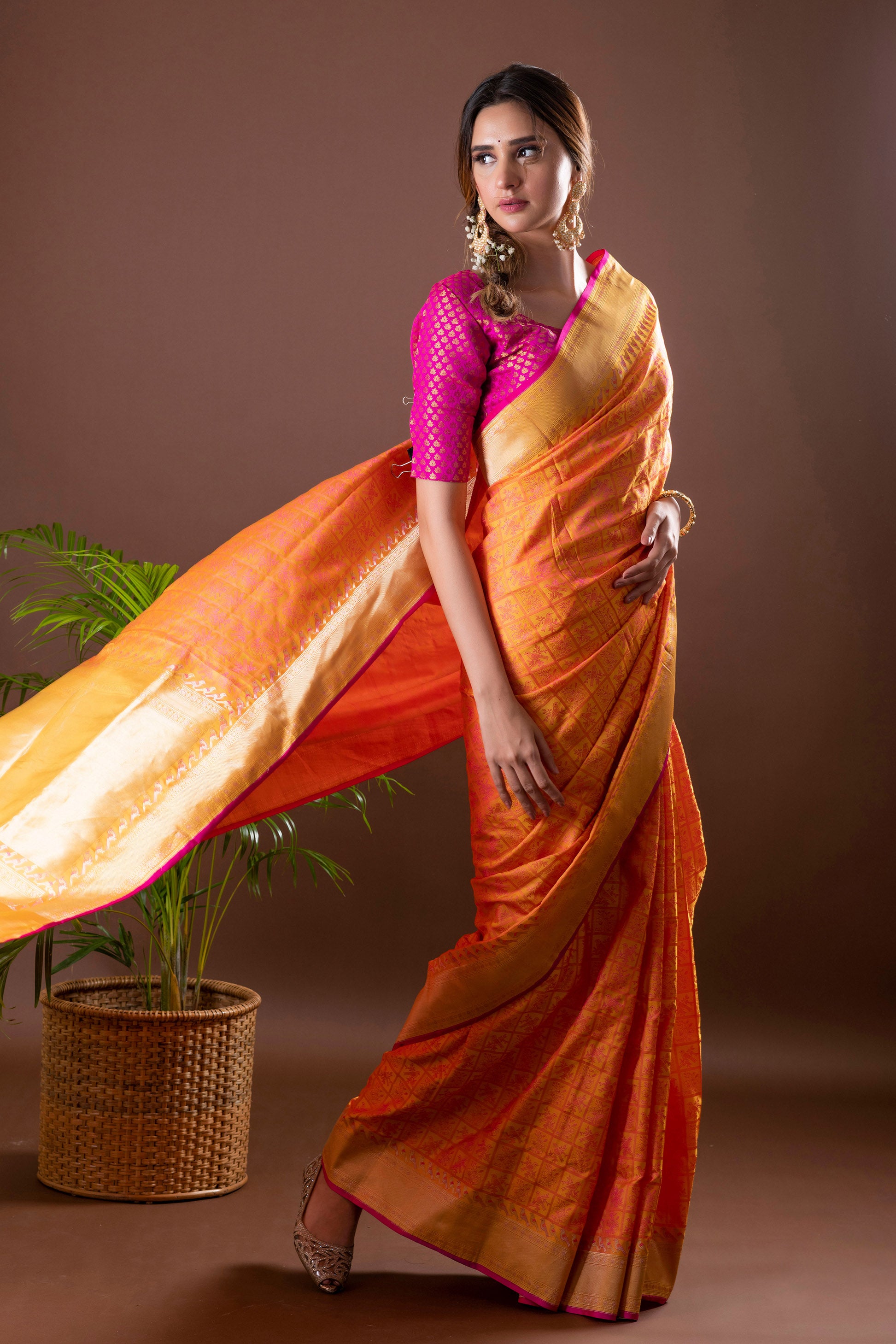 Black-Maroon Pure Satin Silk Banarasi Valkalam Handloom Saree - ShopperBoard